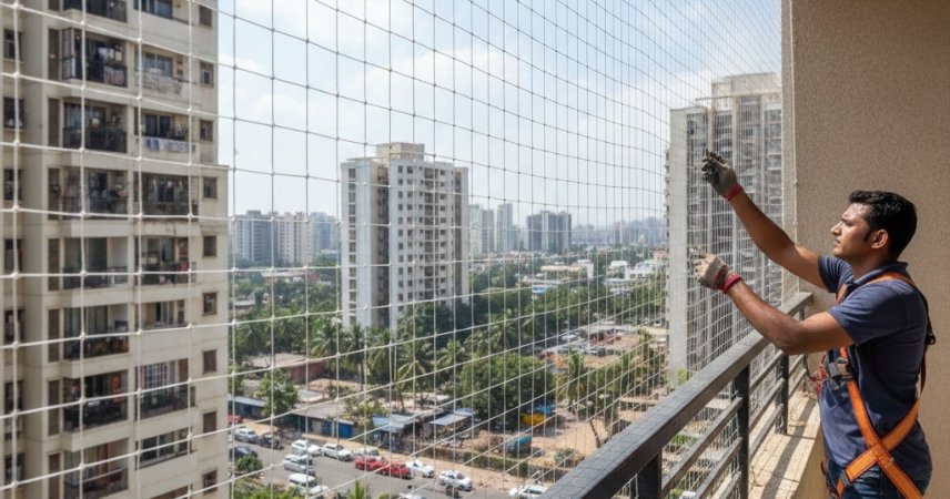 Balcony Net Installation Process